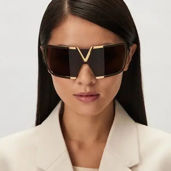 Valentino VLS120-D V-Romask Brown Mask Sunglasses