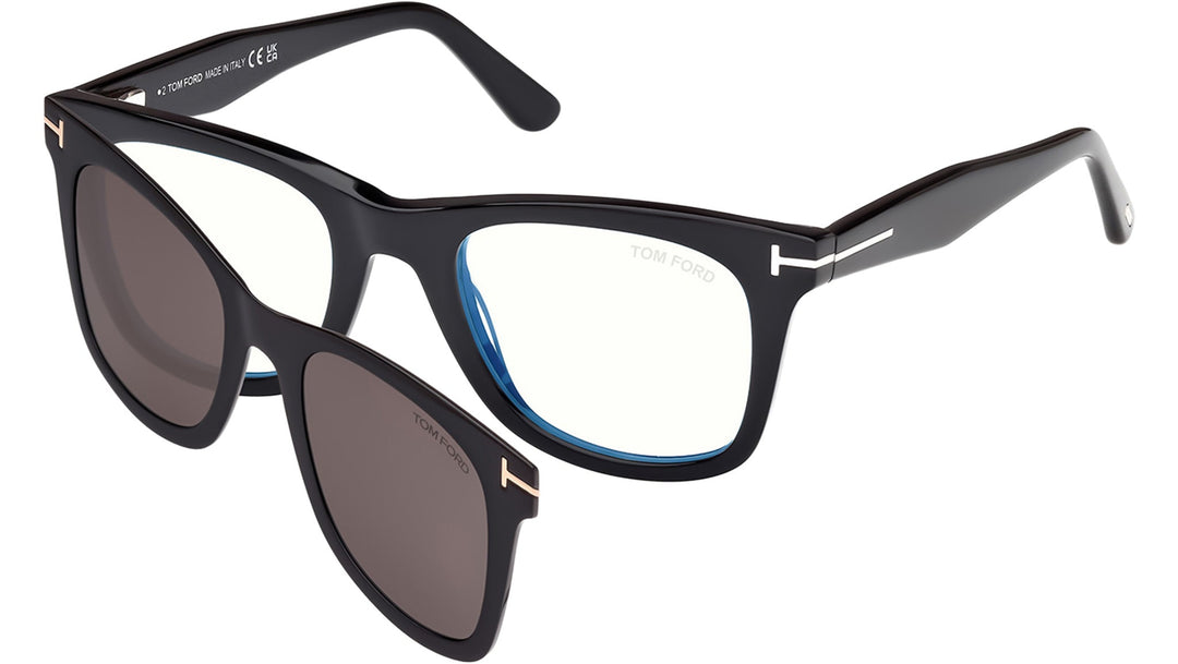 Tom Ford FT5970-B Clip On Square Sunglasses in Black