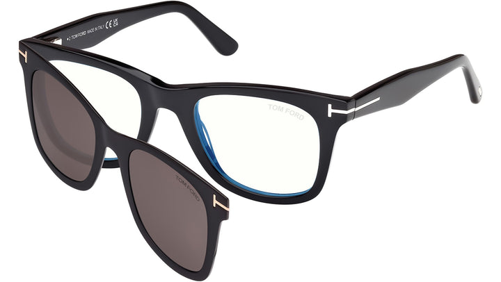 Tom Ford FT5970-B Clip On Square Sunglasses in Black