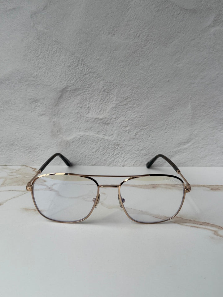 Tom Ford FT5830-B Rose Gold Aviator Bluelight Frames