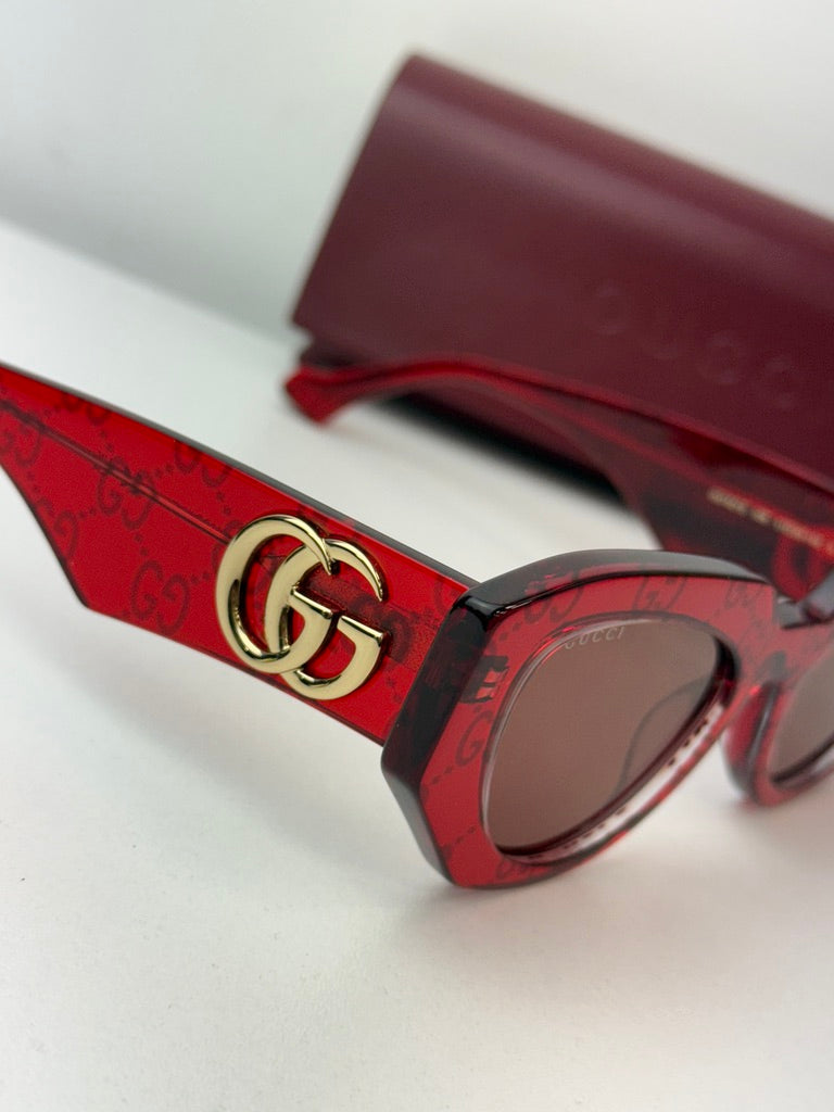Gucci GG1421S Red Monogram Logo Sunglasses – Designer Daydream