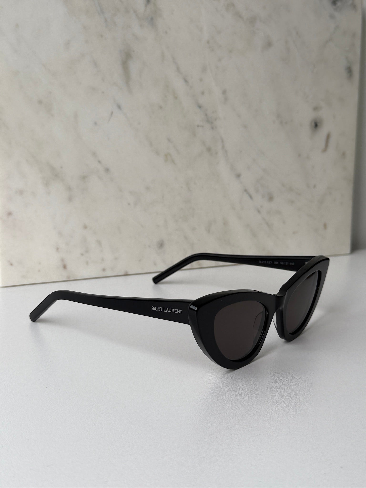 Saint Laurent Lily SL213 Cat Eye Sunglasses in Black – Designer