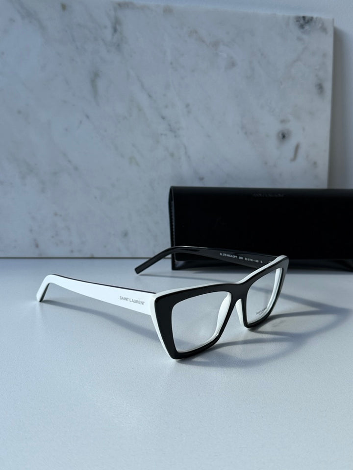 Saint Laurent SL276 Opt Mica Cat Eye Frames in Black White