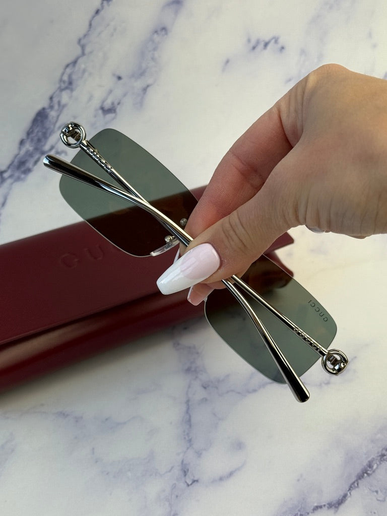 Gucci GG1703S Rimless Sunglasses in Silver Mirror