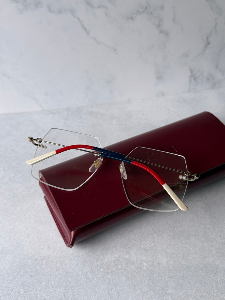 GG0683O Gold Hexagon Rimless Eyeglasses Frames
