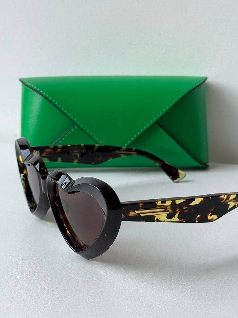 Bottega Veneta BV1432S Brown Heart Sunglasses