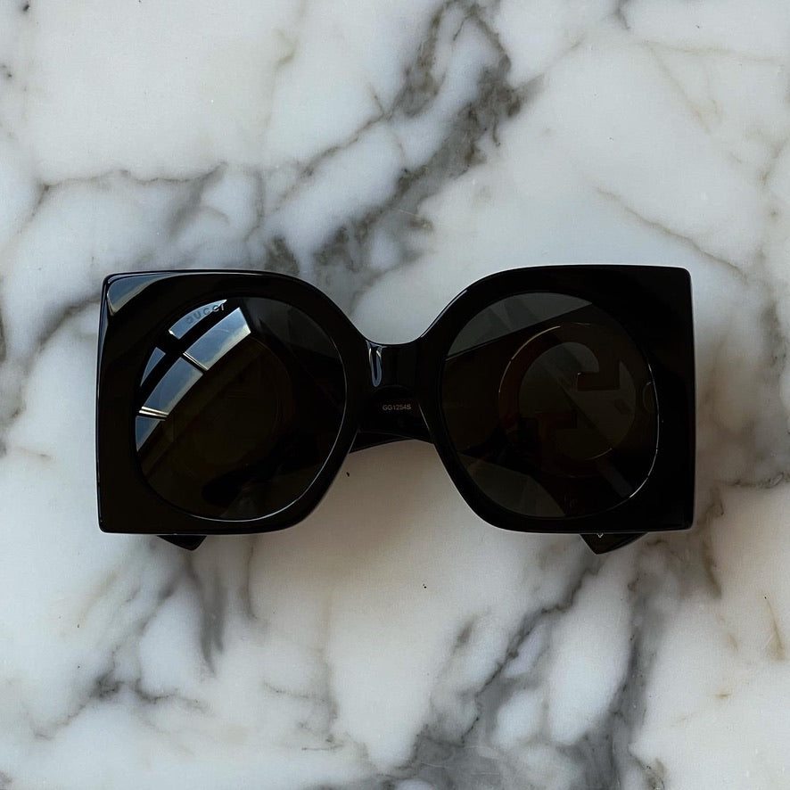 Gucci GG1254S Oversized Mask Black Sunglasses