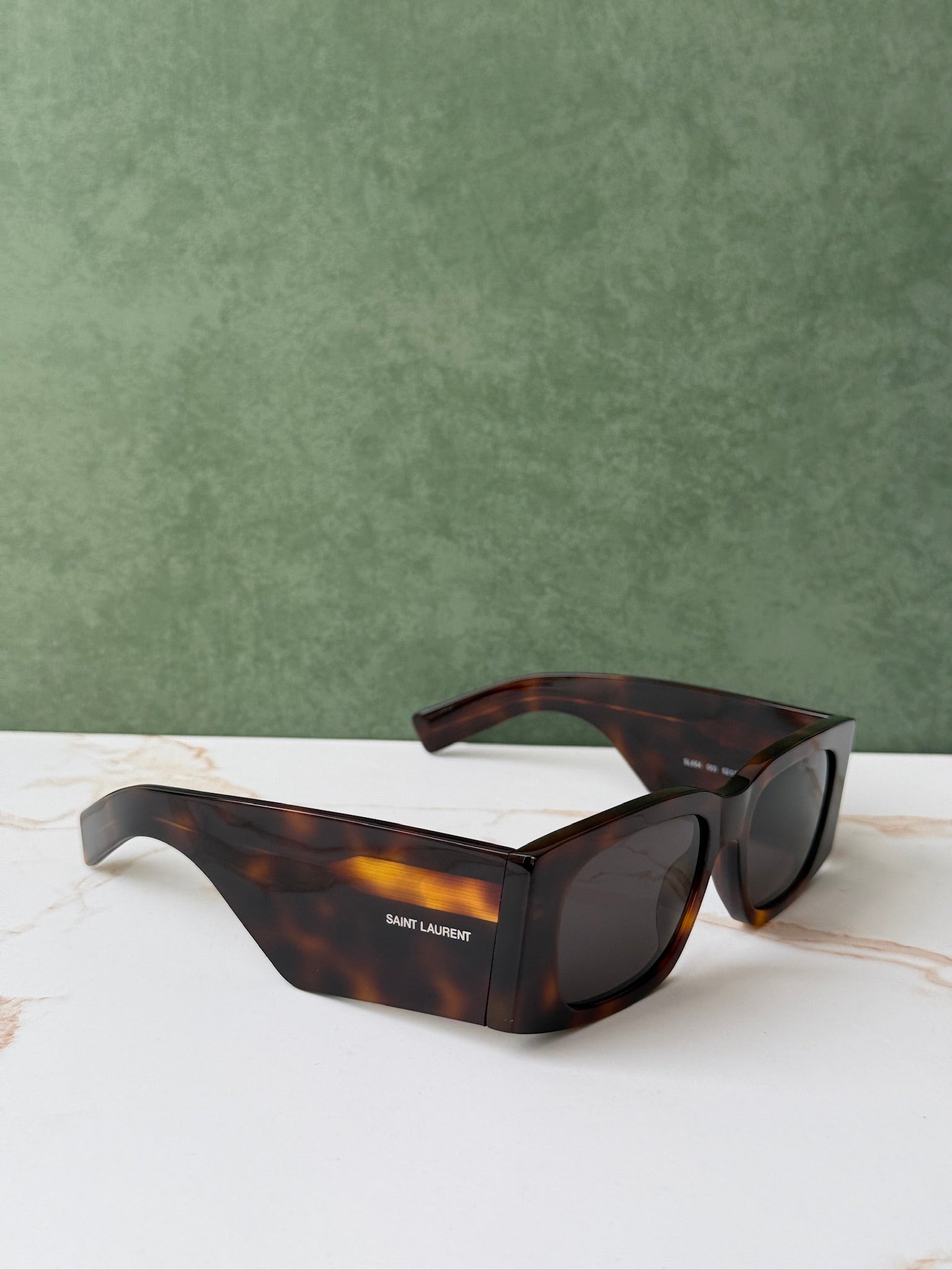 サンセール　S-001 Saint Laurent SL654 Sunglasses in Havana Brown – Designer Daydream