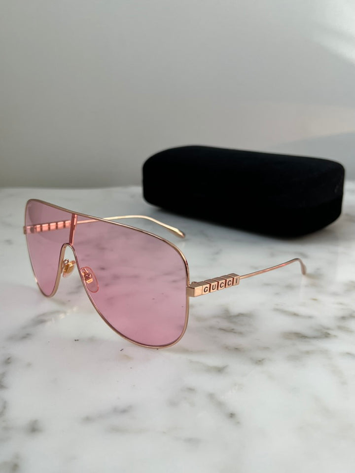 Gucci GG1436S Pink Lens Mask Sunglasses