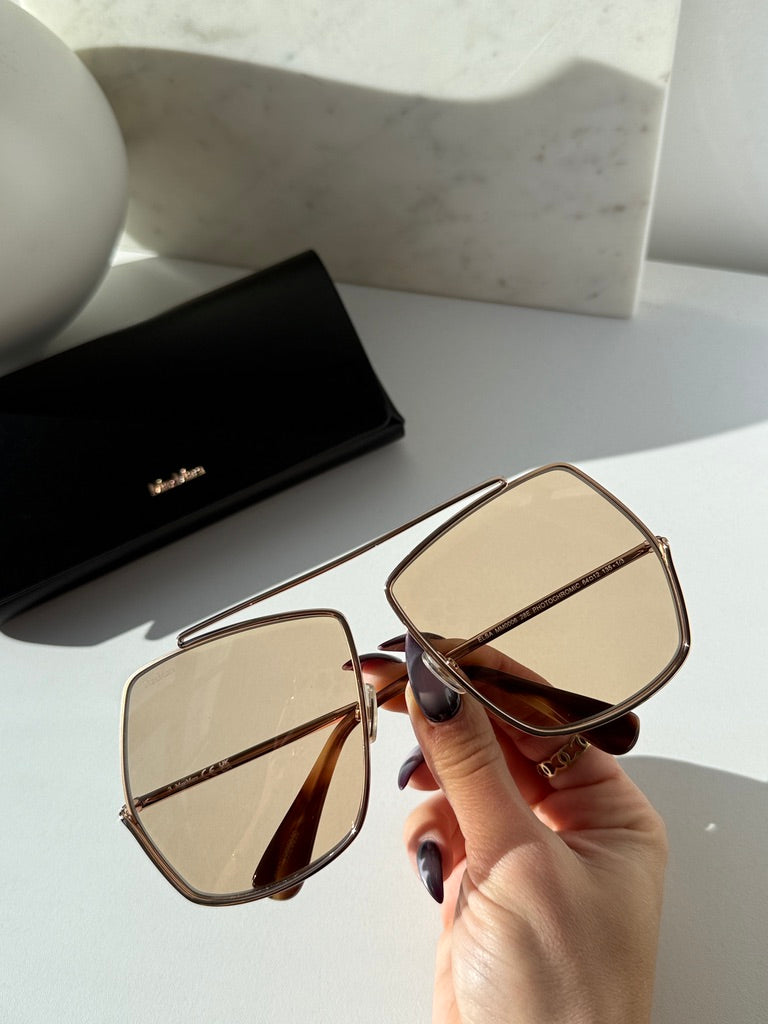 Max Mara MM0006/S Elsa Oversized Sunglasses in Gold Yellow