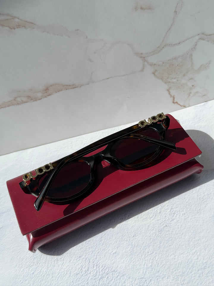 Gucci GG2153S Oval Sunglasses in Havana Brown