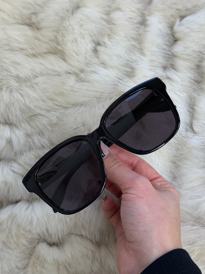 Alexander McQueen AM0331SK Black Red Square Sunglasses