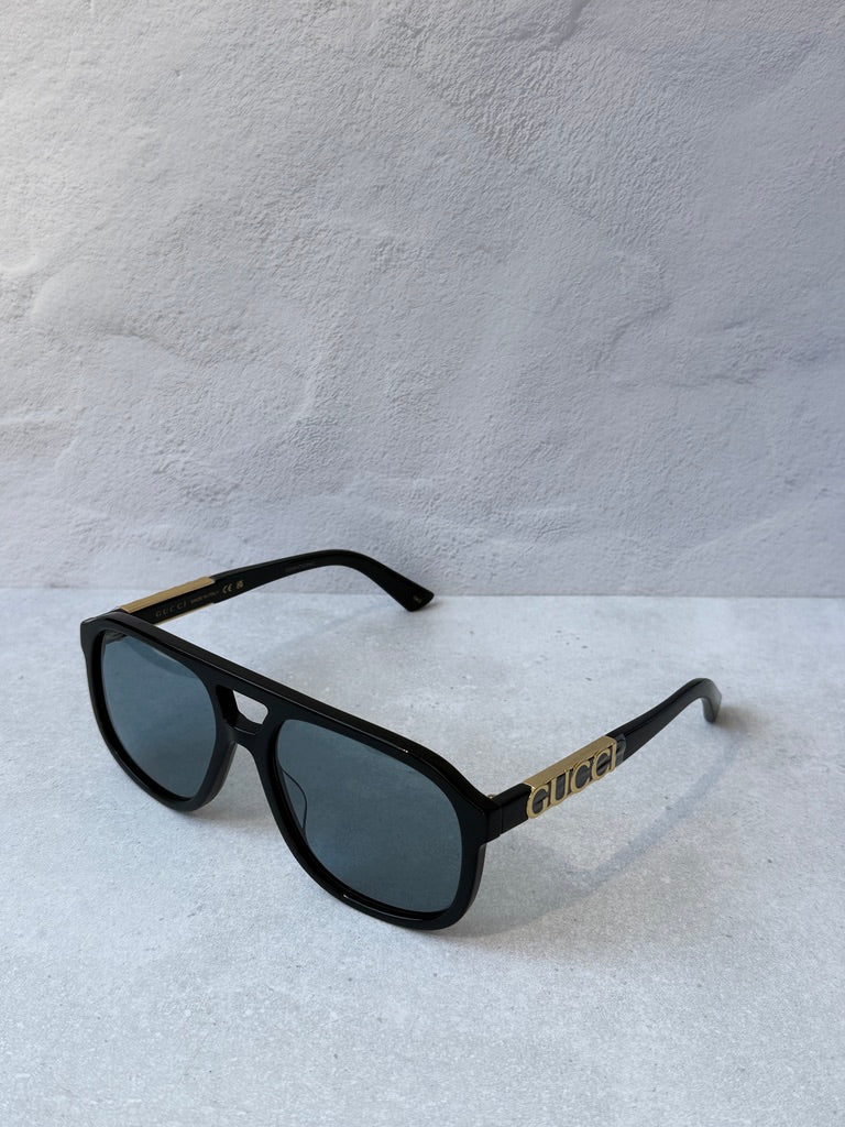 Gucci GG1188S Gafas de sol de aviador en oro negro