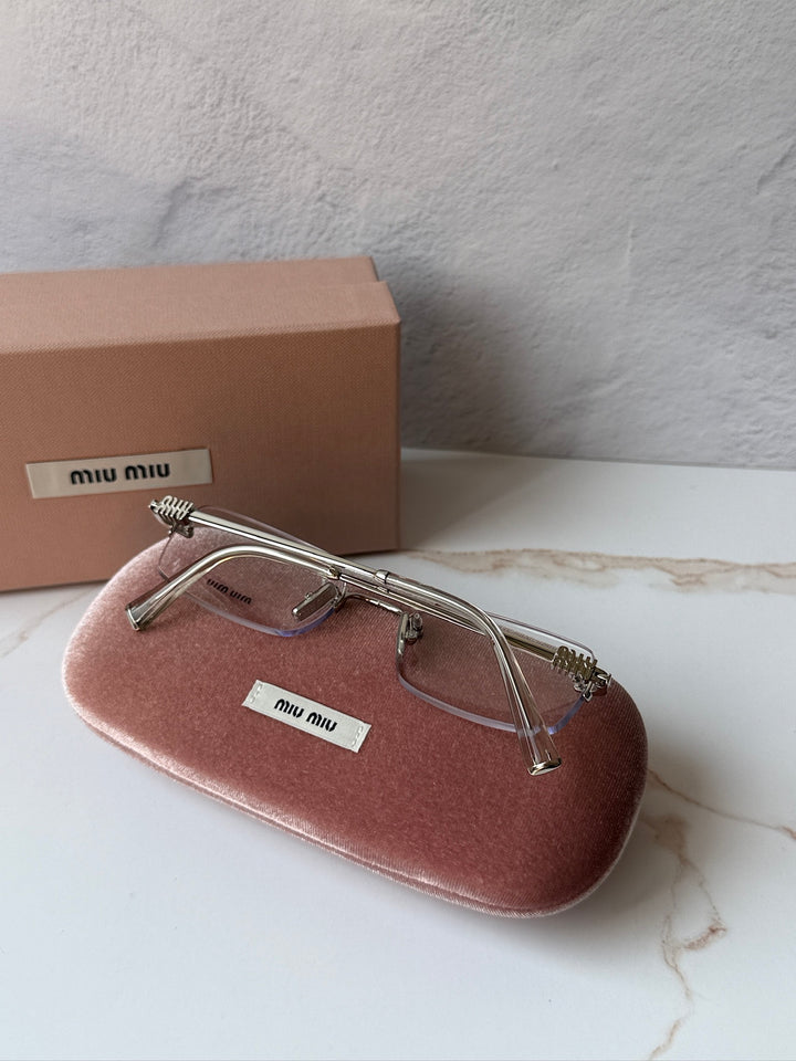 Miu Miu MU50YV Silver Rimless Eyeglasses Frames