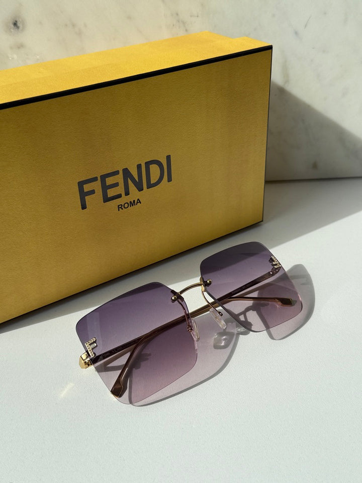 Fendi FE4082US First Rimless Gradient Violet Sunglasses