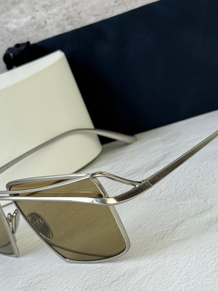 Prada PR C55S Square Sunglasses in Silver