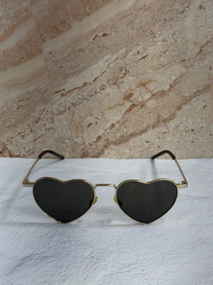Saint Laurent SL301 LouLou Heart Sunglasses in Gold