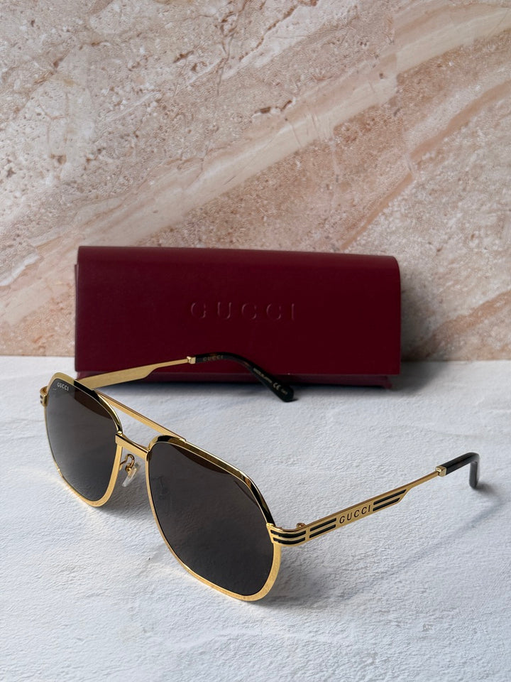 Gucci GG0981S Aviator Sunglasses in Gold