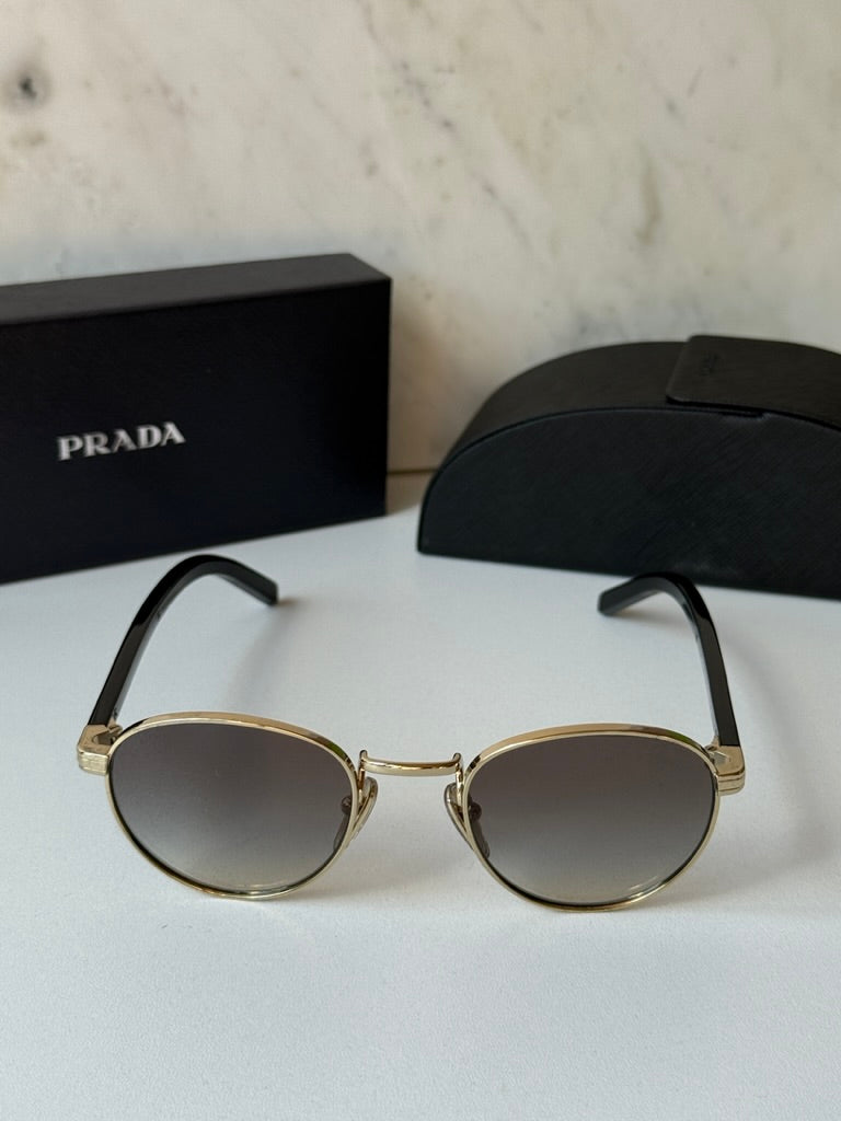Prada PR B52S Sunglasses in Gold Grey