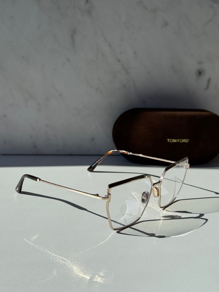 Tom Ford FT5946-B Gold Cat Eye Bluelight Frames