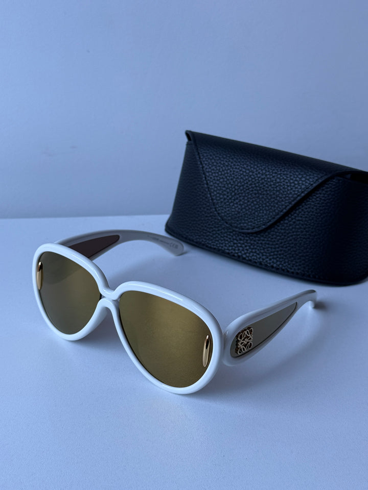 Loewe LW40132I Paula's Ibiza Sunglasses in White Gold Mirror