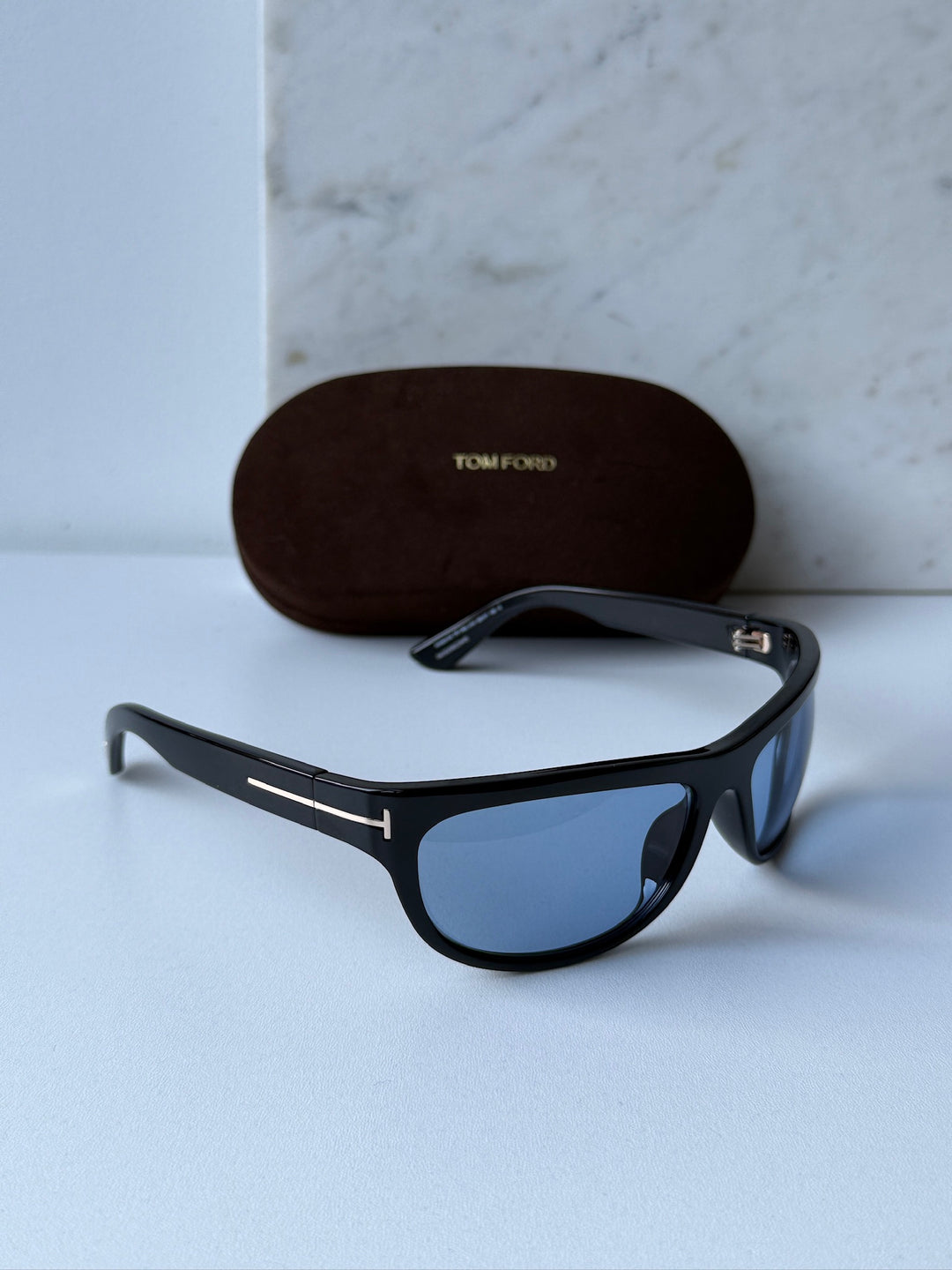 Tom Ford Anders FT1363 Mask Sunglasses in Black Blue