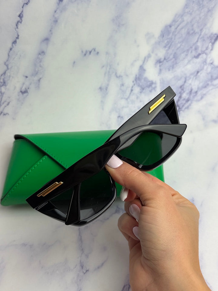 Bottega Veneta BV1121S Black Cat Eye Sunglasses