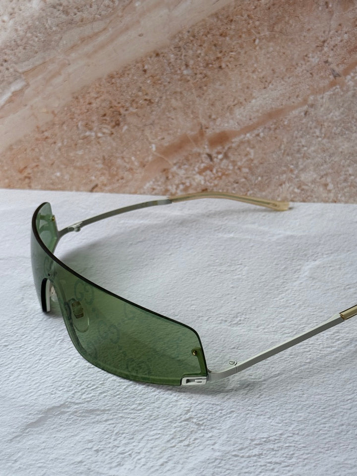 Gucci GG1561S Shield Sunglasses in Green Monogram Logo