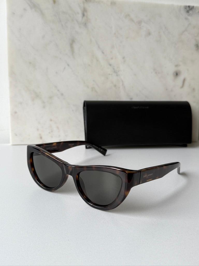 Saint Laurent SL676 Cat Eye Sunglasses in Havana Brown