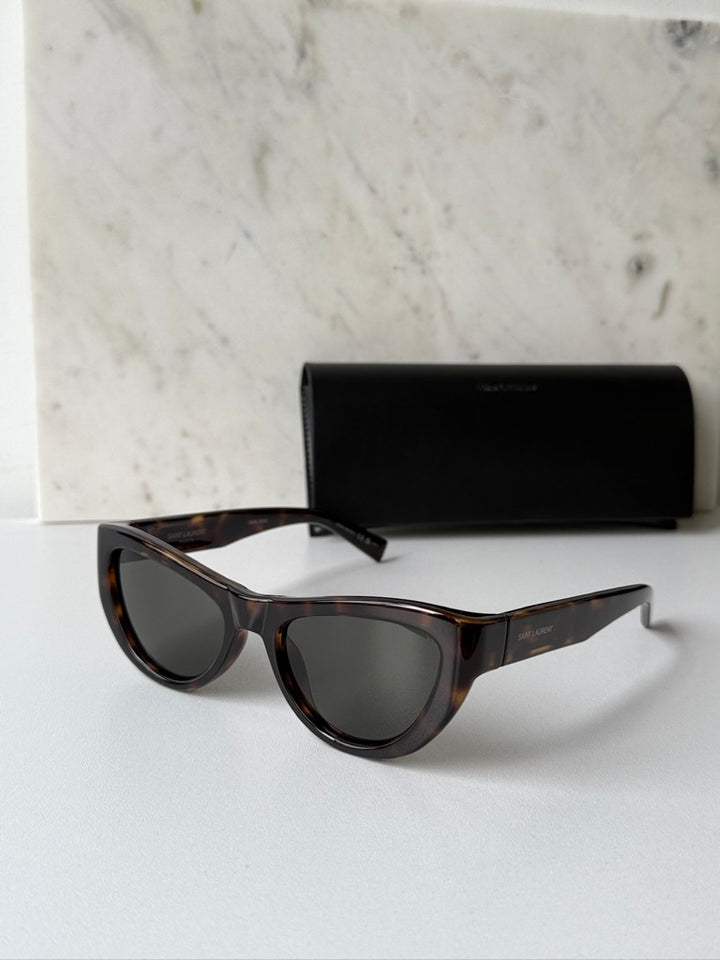 Saint Laurent SL676 Cat Eye Sunglasses in Havana Brown
