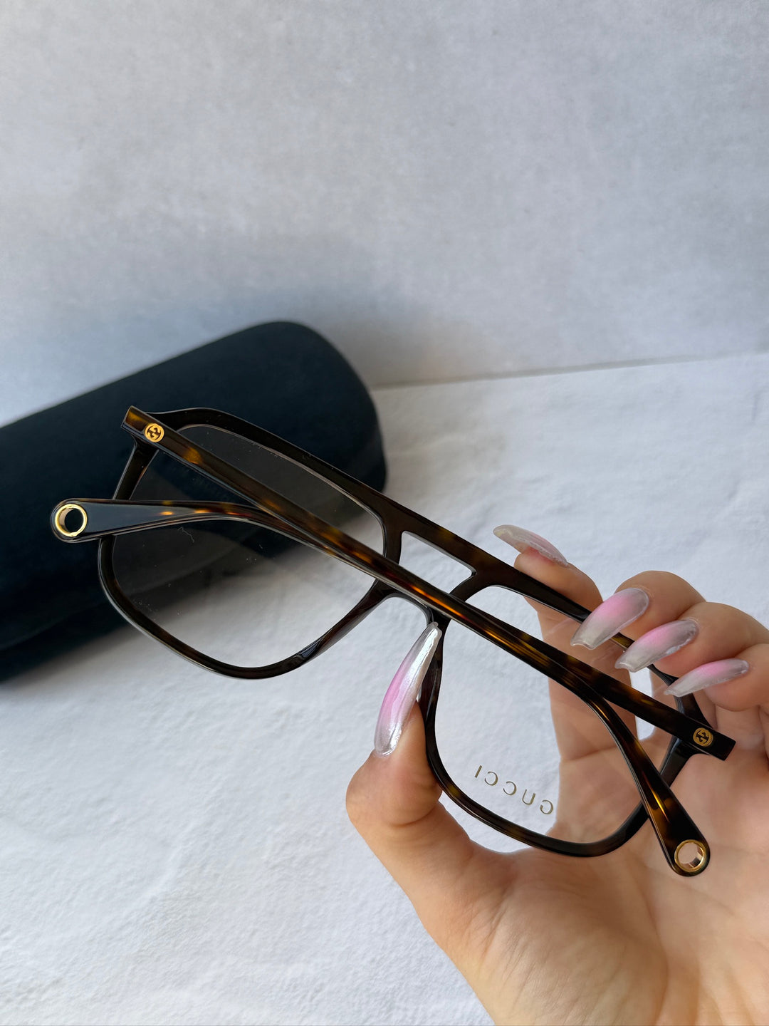 Gucci GG1078O Brown Havana Pilot Frames