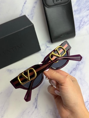 Valentino VLS103-D V-Due Purple Cat Eye Sunglasses