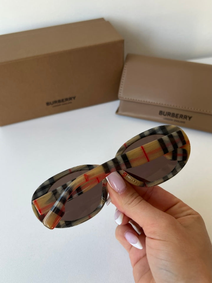 Burberry Kids JB4339 Oval Check Print Sunglasses