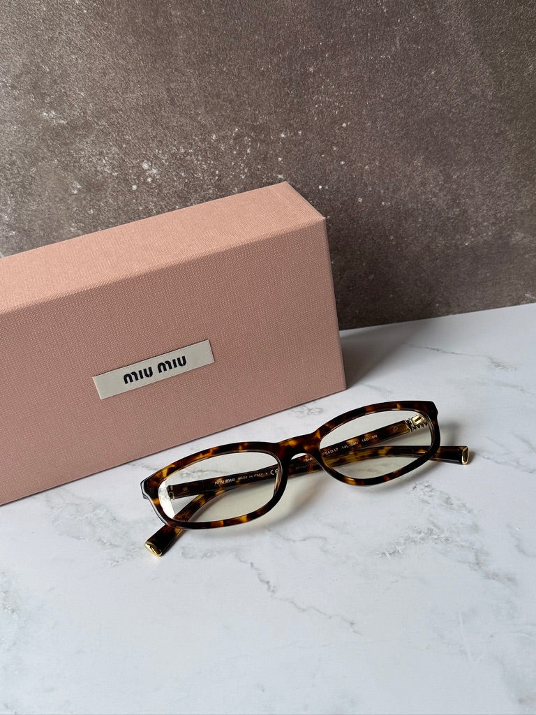 Miu Miu MU A06S Brown Bluelight Lens Sunglasses