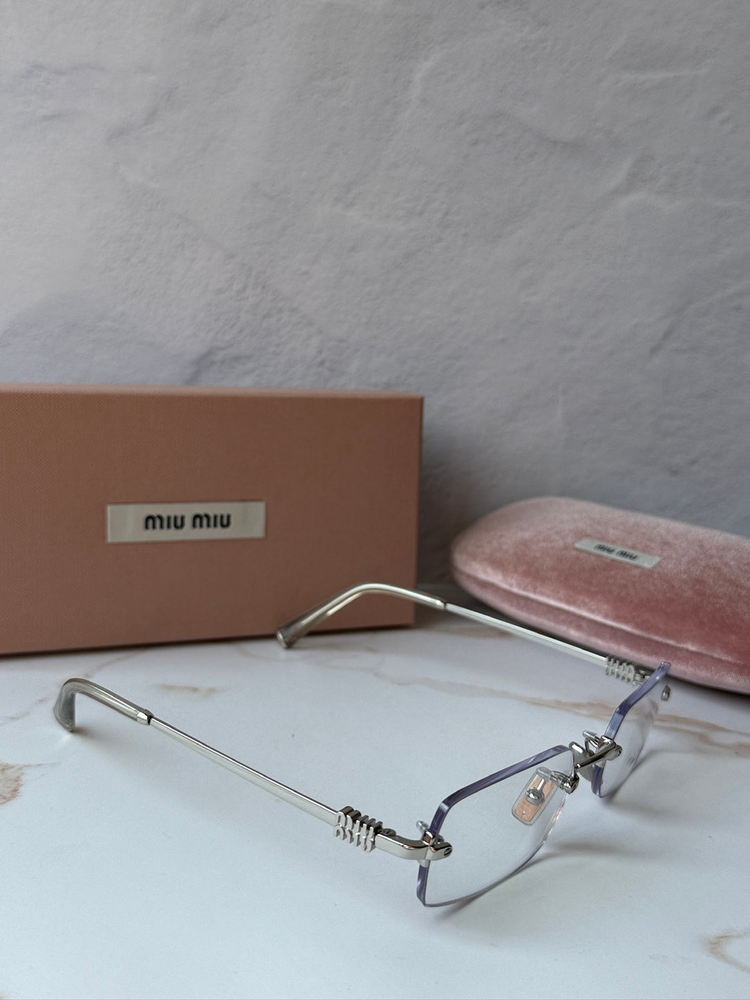 Miu Miu MU50YV Silver Rimless Eyeglasses Frames