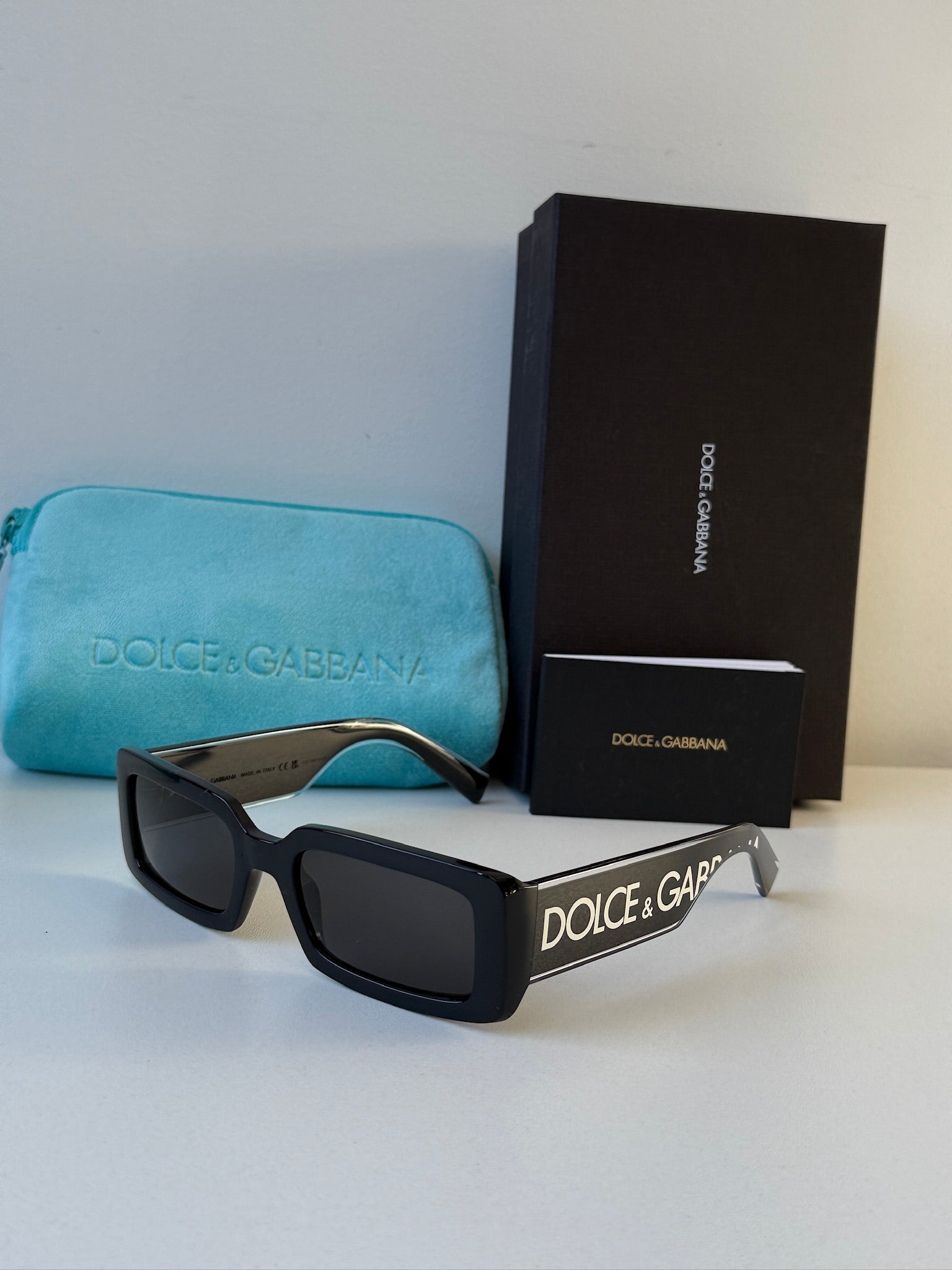Dolce & Gabbana DG6187 Black Rectangular Sunglasses – Designer
