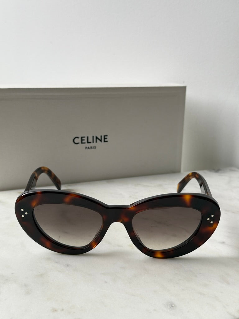 Celine CL40320U 3 Dots Cat Eye Havana Brown Sunglasses