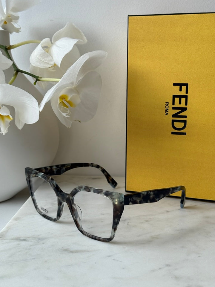 Fendi FE50002I Grey Havana Oversized Frames