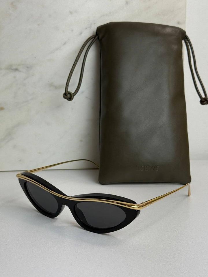 Loewe LW40166I Signature Cat Eye Sunglasses in Black