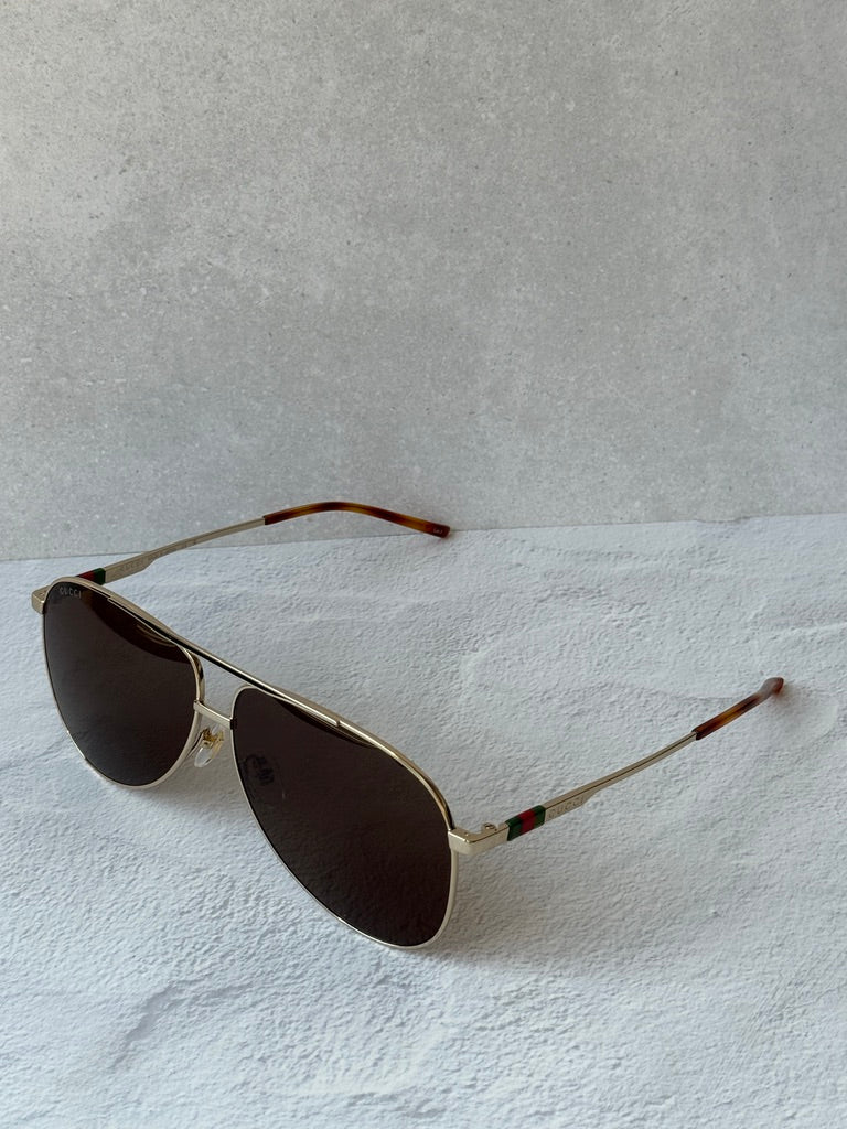 Gucci GG1677S Gold Aviator Sunglasses