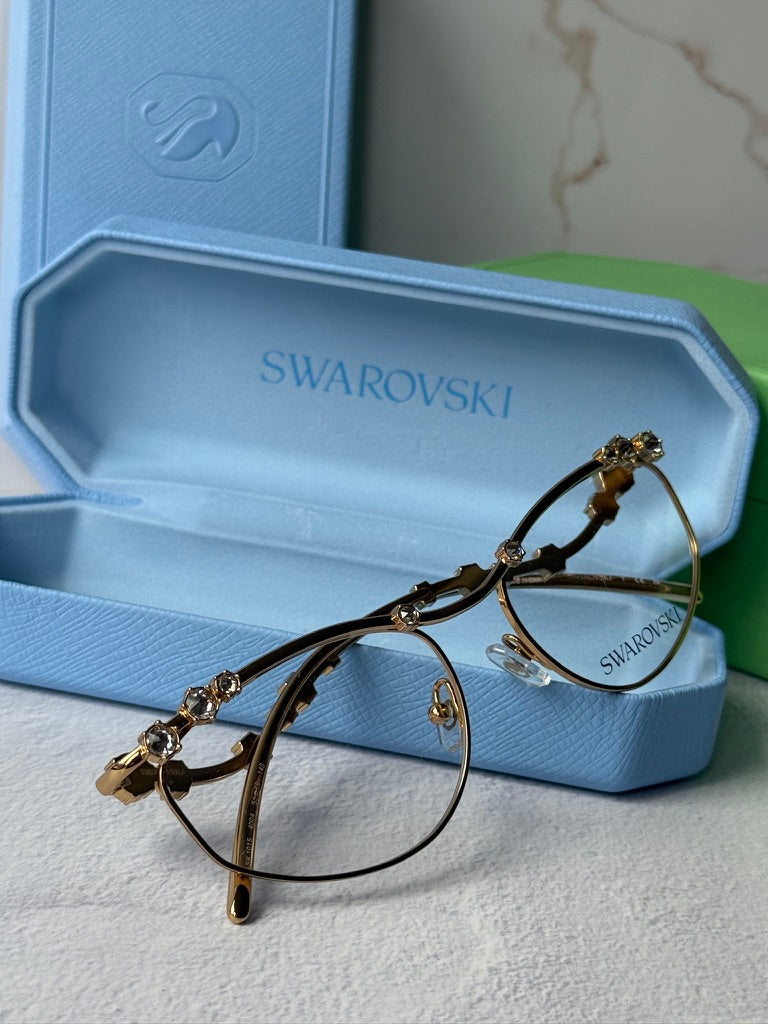 Swarovski SK1015 Gold Crystal Eyeglasses Frames