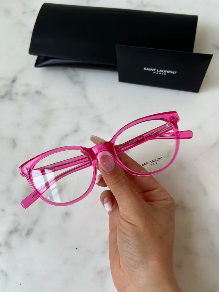 Saint Laurent SL589 Eyeglasses Frames in Pink