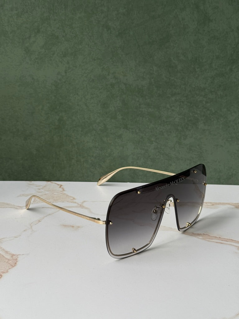 Alexander McQueen AM0362S Oversized Studded Mask Sunglasses