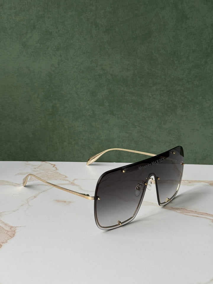 Alexander McQueen AM0362S Oversized Studded Mask Sunglasses
