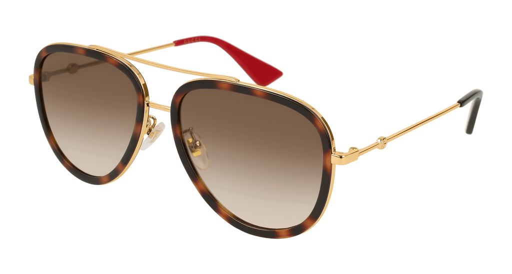 Gucci GG0062S Aviator Sunglasses in Havana Brown