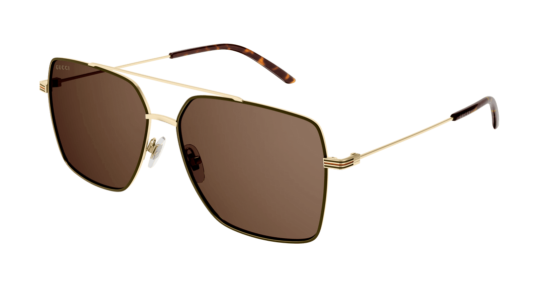 Gafas de sol piloto extragrandes Gucci GG1099SA Navigator con lentes marrones
