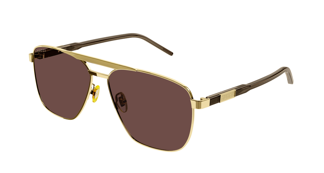 Gucci GG1164S Aviator Sunglasses in Gold Brown