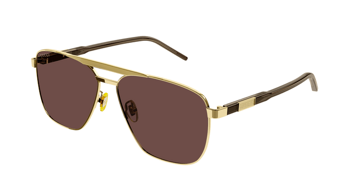 Gucci GG1164S Aviator Sunglasses in Gold Brown