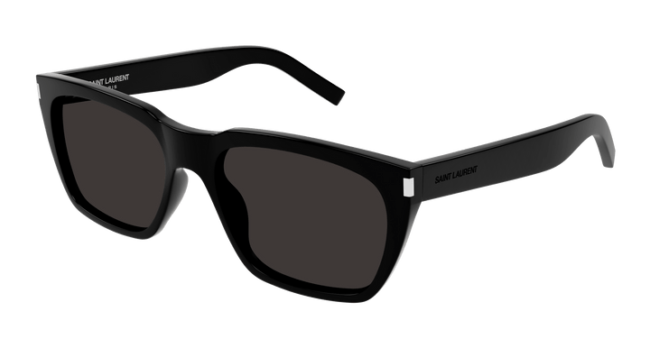 Saint Laurent SL598 black square sunglasses with dark lenses