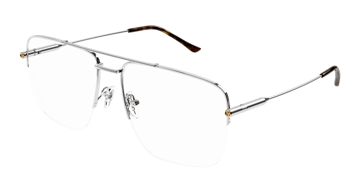 Gucci GG1415O Half Rim Pilot Frames in Silver
